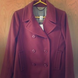 J Crew perennial henna wool peacoat new